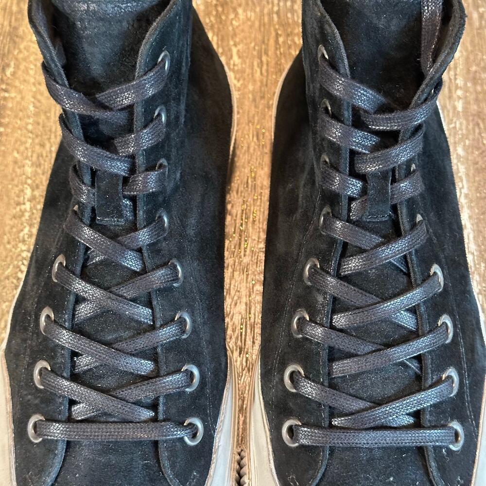 ALLSAINTS Dumont Suede Leather Lace Up High Top Sneakers Black Men’s Size 43 EU - Picture 7 of 12